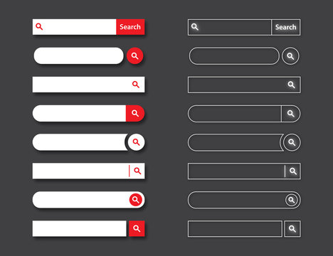 Set of search bars. Vector illustration