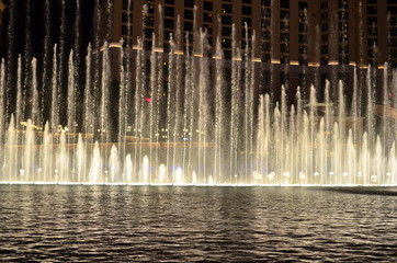 Show of lights and water in a fountain of Las Vegas