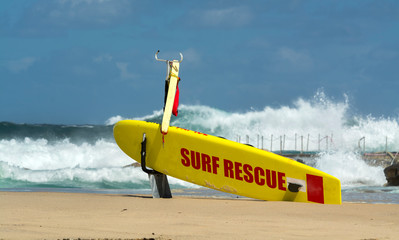 Life-saving board on the beach, Sydney Australia