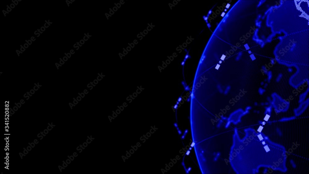 Poster wireless internet data wifi connectivity by a global system of telecommunication satellites in 3d re
