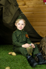 boy in uniform. on the holiday of May 9, Russia