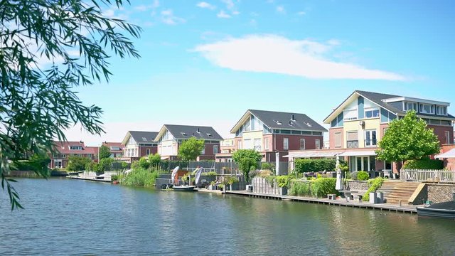 Beautiful town by Oude Maas in Rhoon, Rotterdam, Holland