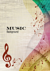 背景デザイン/音符/ミュージック