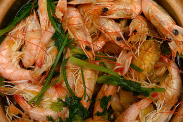 fresh home made sea food close up