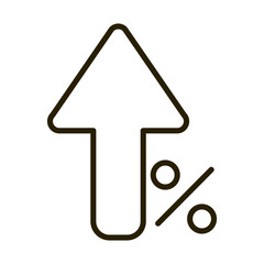 growing arrow percent money business financial investing line style icon