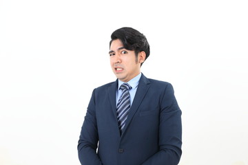 South east Asian Malay Man facial expression shocked scared afraid