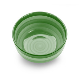 empty color bowl on white background