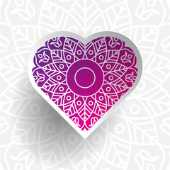 love shape background element, with ornament, paper art.