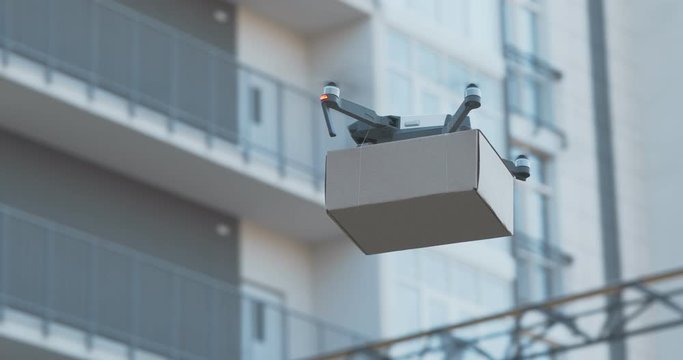 Multicopter with medical aid and food flying in residential area