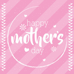 happy mothers day card with flowers circular frame