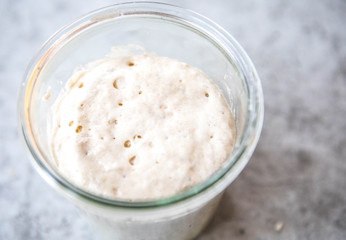 Jar of sourdough
