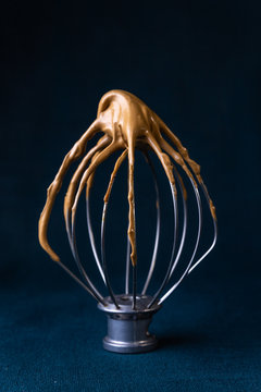 Chocolate Whip On A Stand Mixer Whip Attachment With Copy Space