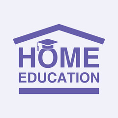 Fototapeta na wymiar Home education logo design. Vector