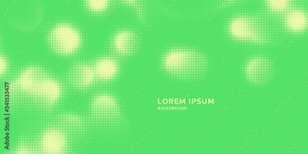 Poster template with spots consisting of circles of various sizes. abstract vector halftone background.