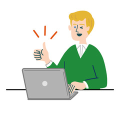 男性　外国人　ブロンド　パソコン  いいね