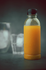 Orange juice plastic bottle