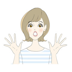 驚く女性