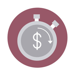 mobile banking, business clock time money block style icon