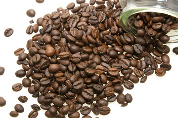 Coffee beans isolated on a white background