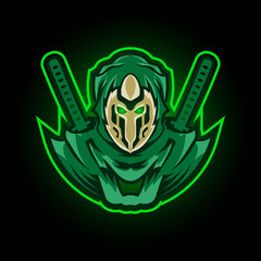 Ninja Logo Mascot Character Vector