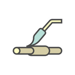 Air conditioner installation tool vector icon set design, editable stroke.