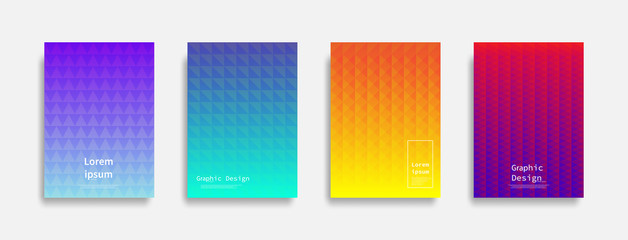 Minimal covers design. Colorful triangle design. Future geometric patterns. Eps10 vector.
