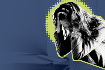 Depressed woman feeling stressed out