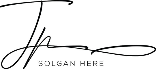 A hand-drawn vector illustration of letter  JP 