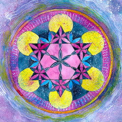 hand drawn watercolor mandala illustration 