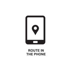 ROUTE IN THE PHONE ICON , GPS ICON