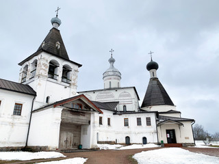 Entrance to the bell tower, the Church of the Nativity of the blessed virgin, the Church of St. Martinian. Ferapontov Belozersky Bogoroditse-Rozhdestvensky monastery. Vologda region