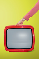 Red retro TV screen