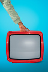 Red retro TV screen