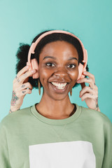 Woman listening to music