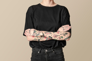Cool tattooed woman