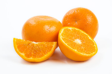 oranges fruits isolated on white background with clipping path