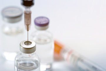 Medicine in vials , ready for vaccine injection , Cancer Treatment , Pain Treatment and can also be...