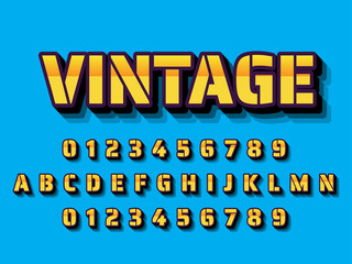 modern styled 3D trendy font and alphabet for poster, sticker