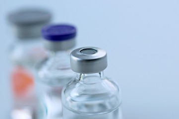 Medicine in vials , ready for vaccine injection , Cancer Treatment , Pain Treatment and can also be abused for an illegal use, healthcare and medical concept vaccination.