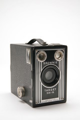 Vintage Box Camera - Old fashioned black and white photography camera
