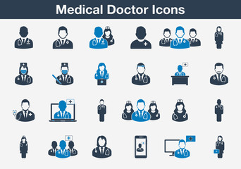 Medical Doctor Icons. Editable Vector EPS Symbol Illustration.