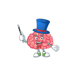 Talented brain Magician cartoon character design style