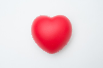 Heart shaped squeeze ball for hand muscle exercise  on white background