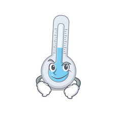 A mascot design of cold thermometer having confident gesture