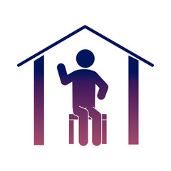 coronavirus covid 19, stay at home quarantine prevention, health pictogram, gradient style icon