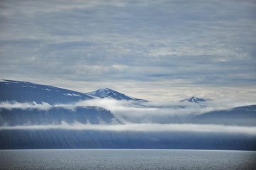 The picturesque landscape of the arctic island. Svalbard. Norway.