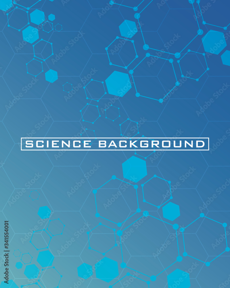 Wall mural dark blue science background with lines structures