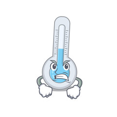 Mascot design concept of cold thermometer with angry face