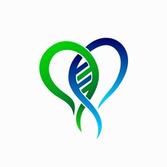 DNA abstract logo design, hearth vector logo