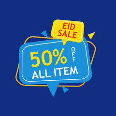 Eid Mubarak Sale Design for business. Discount Banner Promotion Template